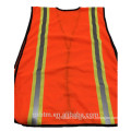 Cheap 100%Polyester Fluorescent Orange Reflective Construction Road Work Hi Vis Safety Vest